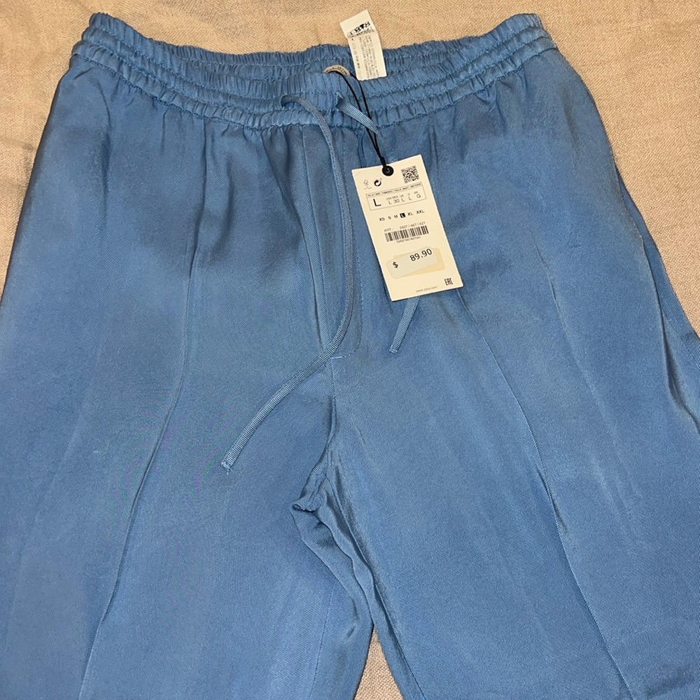 Zara Silk blue pants brand new perfect for spring/summer
